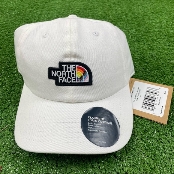 New The North Face Hat Adult One Size White Rainbow Pride Cap Adjustable Strap - Picture 1 of 6